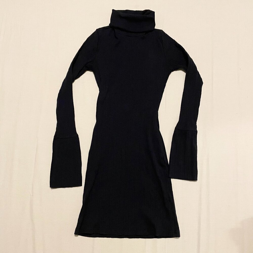 Charlie Holiday Ribbed Knit Dress Turtleneck Womens Size 2